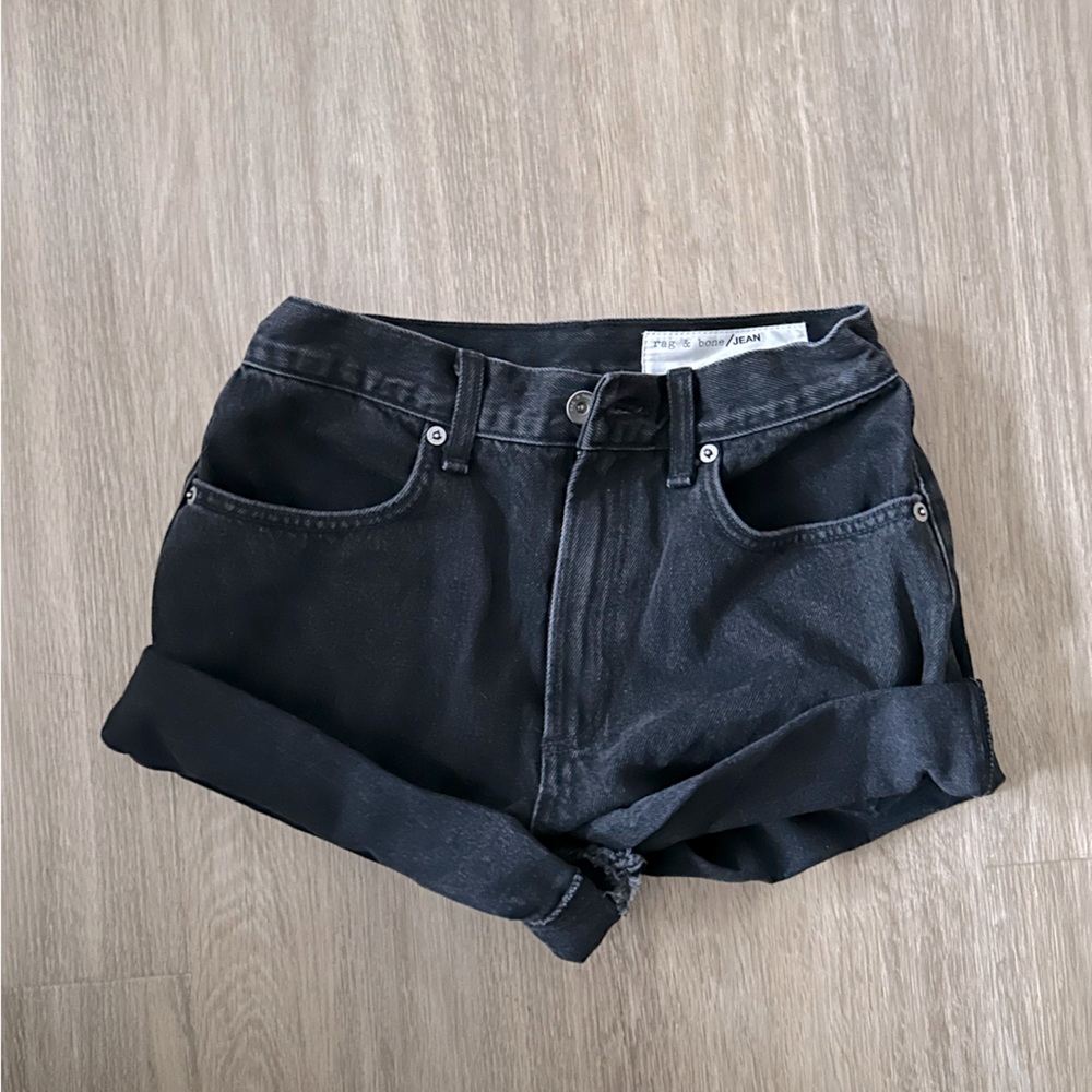 Rag & Bone Dark Denim High-waisted Short Shorts